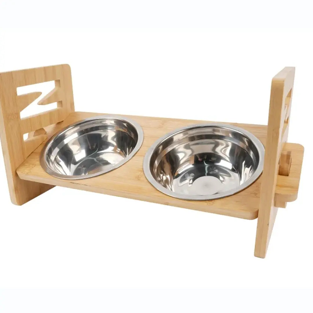 Comedero de Bambú Elevado | Mejor Postura y Cuidado Articular