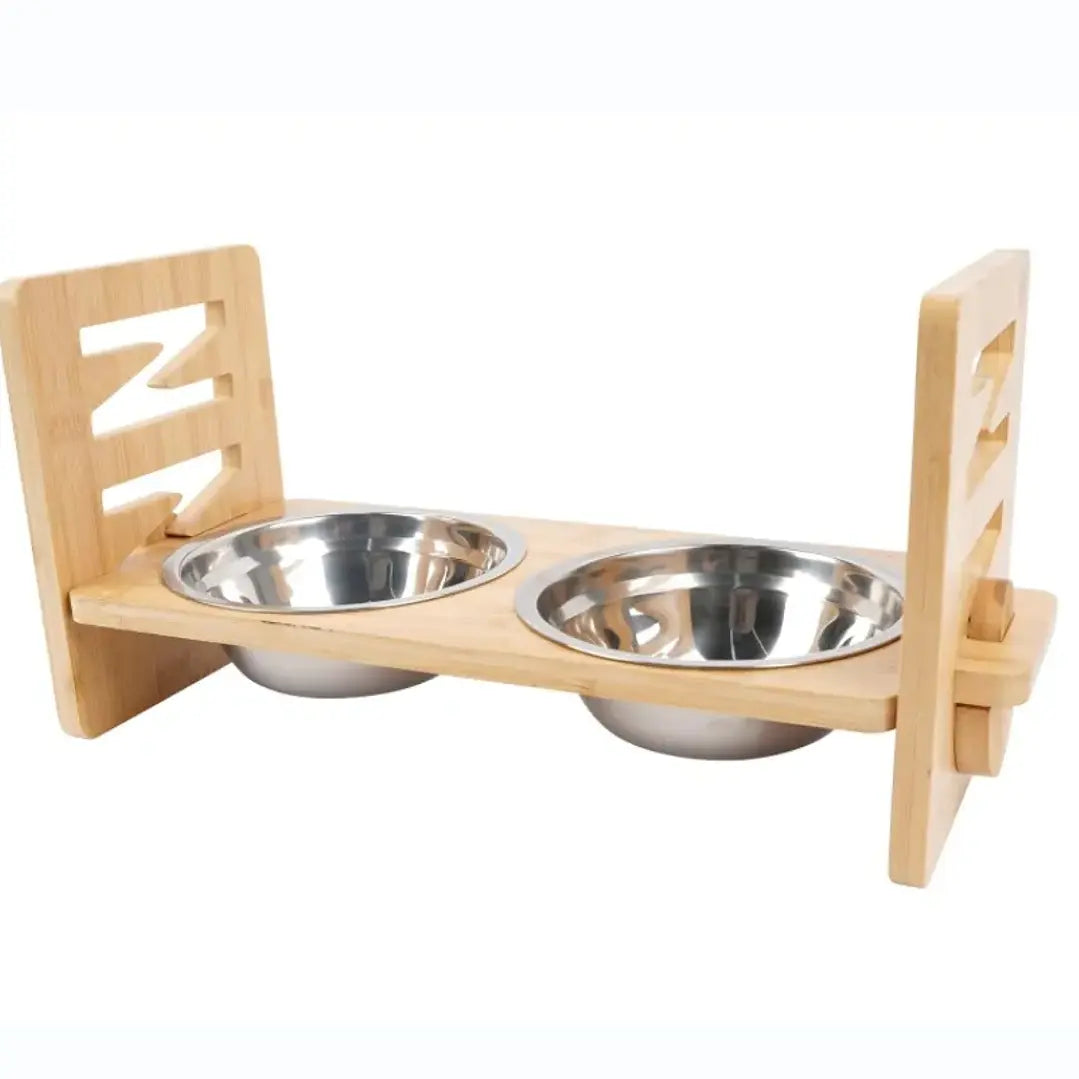 Comedero de Bambú Elevado | Mejor Postura y Cuidado Articular