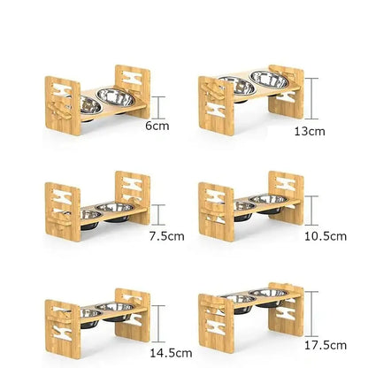 Comedero de Bambú Elevado | Mejor Postura y Cuidado Articular